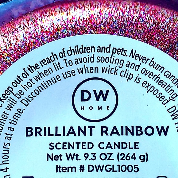 DW HOME CANDLE BRILLIANT RAINBOW NEW RICHLY SCENTED 33 HRS RED SPARKLE - Picture 3 of 3